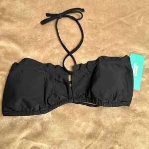 Sports Illustrated Ruffle Cutout Bralette Bikini Top ONLY Black 806774 Medium
